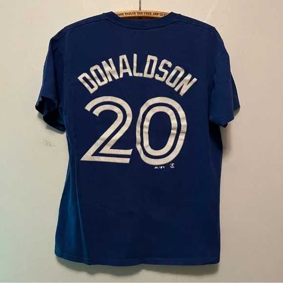 Toronto Blue Jays Josh Donaldson Medium Name Number Blue T-Shirt MLB Baseball - Picture 9 of 11